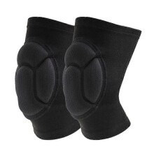(1Pair Black-A, L) Thickened Sports Knee Pads Men Elastic Support Basketball Brace Protector NonSlip