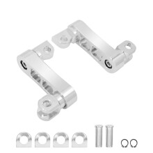 (Electroplating color) Adjustable Aluminum Motorcycle Foot Pegs Footrest Easy Install Comfort Ride Black