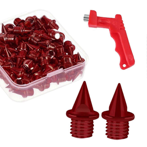 (Red, Spikes Thread 5mm) 60 stk. pigger til treningssko for voksne