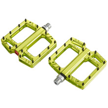 (Green) Pedały do roweru górskiego ze stopu aluminium, 3 łożyska uszczelniające, antypoślizgowe, szerokie, płaskie, wytrzymałe, czarne