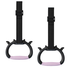(2 meters black) Anneaux de gymnastique pour enfants, barre de traction trapèze avec sangle, 1 m, noir, pour exercices à domicile