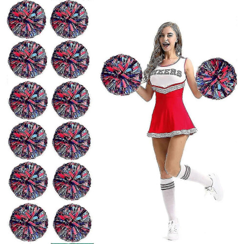(Medium, Red Blue) 12 pompons métalliques à trous pour les doigts