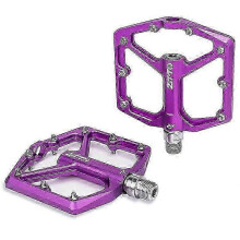 (Purple) ZTTO JT07 1 Pair Bicycle Flat Pedal Steel Axis 32 Spikes Bike Pedals Cycling Replace Part