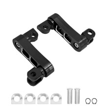 (black and white) Adjustable Aluminum Motorcycle Foot Pegs Footrest Easy Install Comfort Ride Black