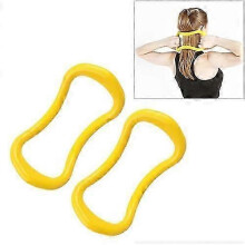 (Yellow) anneaux de yoga lisses en PP pour étirements et Pilates, avec résistance.