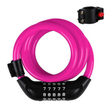(Pink) 5 Digit Code Combination Bike Lock Anti-theft for E-Bike Mountain Bike Outdoor Green 47in
