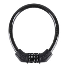 (Black) Reinforced Steel Cable Bike Lock with Adjustable Combo Anti-Theft Outdoor Black
