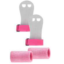 (Pink, M) Ensemble de poignées et de bandes de gymnastique pour enfants, gants et bandages de soutien des poignets, noir, taille S