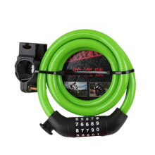 (Green) Reinforced Steel Cable Bike Lock with Adjustable Combo Anti-Theft Outdoor Black