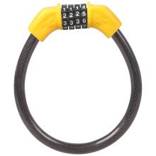 (Yellow) Reinforced Steel Cable Bike Lock with Adjustable Combo Anti-Theft Outdoor Black
