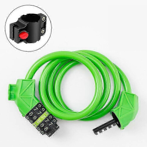 (green) Anti-Theft Bicycle Cable Lock with Password Combination