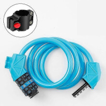 (blue) Anti-Theft Bicycle Cable Lock with Password Combination