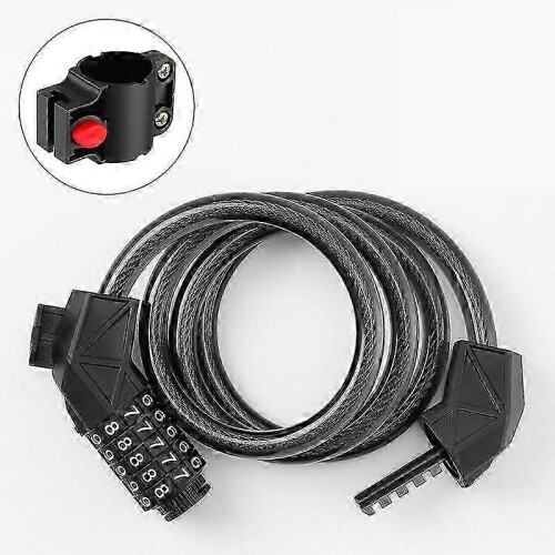 (black) Anti-Theft Bicycle Cable Lock with Password Combination