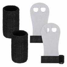 (Black, S) Ensemble de bracelets et de poignées de gymnastique pour enfants - Gants de soutien d'entraînement roses