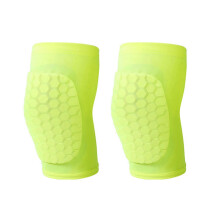 (Fluorescent green, XL) Men's Breathable Knee Brace Shock Absorption Collision Avoidance Basketball Running Blue