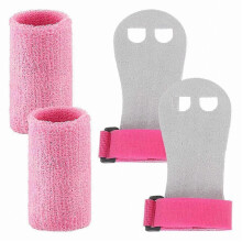 (Pink, L) Ensemble de bracelets et de poignées de gymnastique pour enfants - Gants de soutien d'entraînement roses