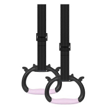 (Black) Anneaux de traction pour enfants, sangle réglable, pour musculation à domicile, anneaux de musculation B