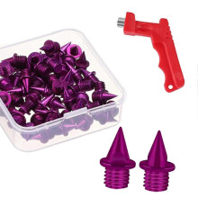 (Purple) 60 Pieces Track and Field Running Spikes for Adults Red