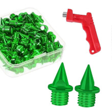 (Green) 60 Pieces Track and Field Running Spikes for Adults Red