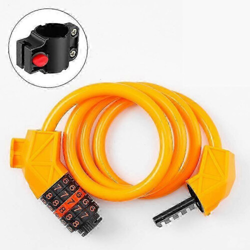 (orange) Anti-Theft Bicycle Cable Lock with Password Combination