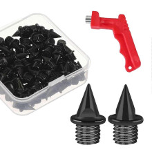 (Black) 60 Pieces Track and Field Running Spikes for Adults Red