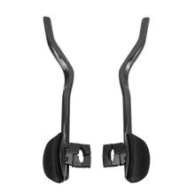 (Black, 3K glossy) 1Pair 30 Carbon Fiber Auxiliary Rest Handlebar for Flat Bar 3K Matte