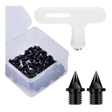 (Black) 50 Pack Track Shoe Spikes 5mm Sprint Studs Running Sports Training Shoes Adult