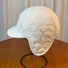 (Beige) Women's Thermal Fleece Pilot Ski Helmet Hat Goggle Ready [jkw]