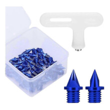 (Blue) 50 Pack Track Shoe Spikes 5mm Sprint Studs Running Sports Training Shoes Adult