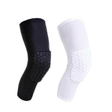 (WHITE, L) Basketball Honeycomb Anti-Slip Knee Pads Unisex Sports Protective Gear