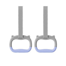 (Gray) Anneaux de gymnastique pour enfants, 200 kg, sangles réglables pour barre de traction, parcours d'obstacles, aire de jeux