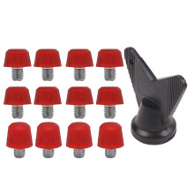 (Red) 12 Pcs Soccer Studs Replacement – 7mm & 10mm with Wrench – for Football & Rugby