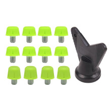(Green) 12 Pcs Soccer Studs Replacement – 7mm & 10mm with Wrench – for Football & Rugby