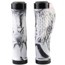 (black and white) Double Lock Bicycle Handlebar Grips Nonslip Bilateral Cycling for Mountain Bike