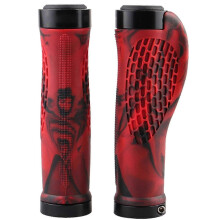 (black red) Double Lock Bicycle Handlebar Grips Nonslip Bilateral Cycling for Mountain Bike