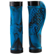 (Black and blue) Double Lock Bicycle Handlebar Grips Nonslip Bilateral Cycling for Mountain Bike