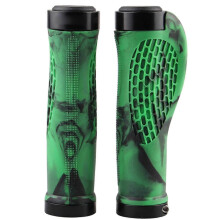 (black green) Double Lock Bicycle Handlebar Grips Nonslip Bilateral Cycling for Mountain Bike