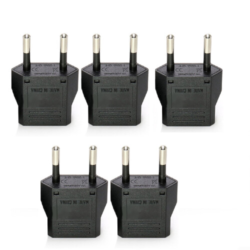 Aceovo European Adapter Black 5-Pack