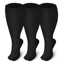 Compression Socks Wide Calf 20-30 mmHg Knee High 3 Pairs