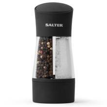Salter Salt & Pepper Mill Dual Manual Ceramic Grinder 2 in 1 Compact Black