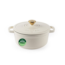 Salter Chester Cast Iron Casserole Pot – 24cm, Cream, 3.4L, Induction