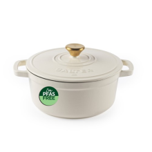 Salter Chester 2L Cast Iron Casserole Dish, Enamel Coated, Oven Safe