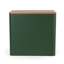 Salter Toronto Green Bread Bin – Acacia Lid, Powder Coated, Holds 2 Loaves