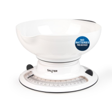 Salter Mechanical Kitchen Scale with Weighing Bowl Compact Storage Aquaweigh