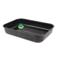Russell Hobbs Deep Roasting Pan Oven Tray Vitreous Enamel 42cm Black (Open Box)