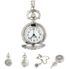 Vintage Women's Quartz Pocket Watch with Hollow Flower