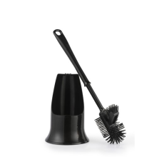 Beldray Antibac Silicone Toilet Brush with Holder & Rim Cleaner – Black