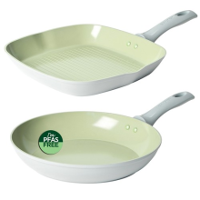 Salter Frying Pan & Griddle Set Ceramic Non-Stick PFAS-Free Coating Induction