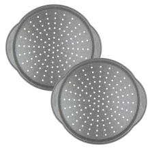 Salter Pizza Pan Tray 2 Pack Non-Stick with Handles Perforated Crisper Base 37cm