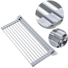 Dish Rack Stainless Steel Rollable Foldable